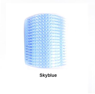 Katten Borstel Hoek Kat Massage Self Groomer Kam Borstel Kat Wrijft Het Gezicht Met Een Kriebelend Kam Kat Product Skyblue