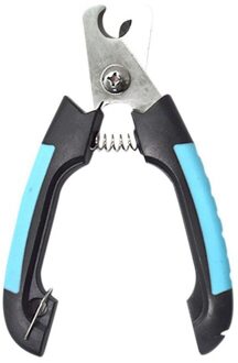 Katten Honden Rvs Grooming Schaar Nagelknipper met Hanger Kat Hond Claw Cleaning Grooming Schaar met Lente Apparaat blauw-zwart / S