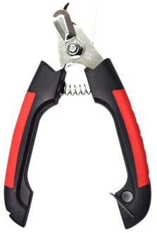 Katten Honden Rvs Grooming Schaar Nagelknipper met Hanger Kat Hond Claw Cleaning Grooming Schaar met Lente Apparaat rood-zwart / L