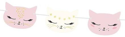 Katten/Poezen thema feest slinger - 1,5 meter- Kinderverjaardag/feestje - Karton