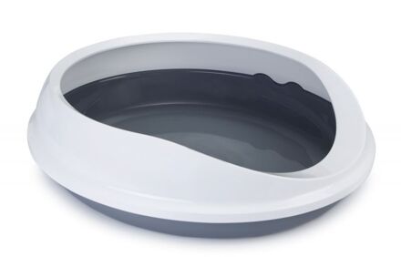 Kattenbak Figaro Ovaal Grijs/wit 46x55