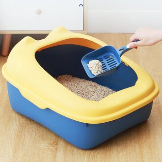 Kattenbak Semi-Gesloten Deodorant Huisdier Toilet Met Schop Hoge Capaciteit Kattenbak High-Side spatwaterdicht Dierbenodigdheden