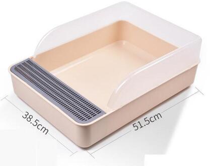 Kattenbak Semi-Gesloten Kattenbak Ontgeuren Grote En Kleine Anti-Spatten Kak Box Kitten Kattenbak levert roze