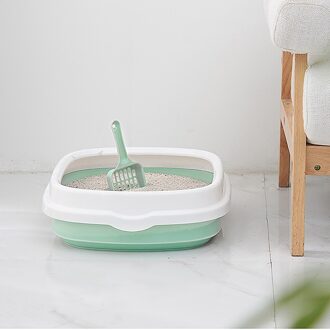 Kattenbakvulling Box Pp Plastic Hooded Kattenbak Pan Hooded Wc Kat Zand Doos blauw