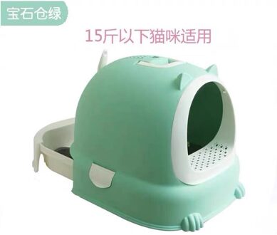 Kattenbakvulling Lade Volledig Afgesloten Grote Kat Wc Lade Kitten Kattenbak Behuizing Splash Proof Huisdieren Mest Wastafel Wc Voor katten groen