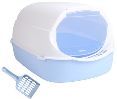 Kattenbakvulling Wastafel Volledig Gesloten Kattenbak Anti-Splash Kattenbak Huisdier Schoonmaakproducten Huisdier Wc Kattenbakvulling Scoop blauw