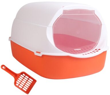 Kattenbakvulling Wastafel Volledig Gesloten Kattenbak Anti-Splash Kattenbak Huisdier Schoonmaakproducten Huisdier Wc Kattenbakvulling Scoop oranje