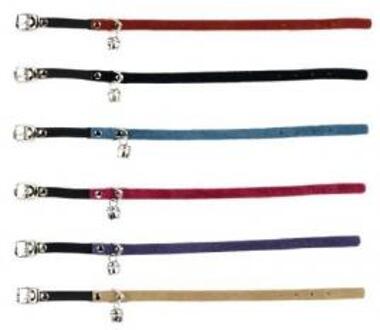 Kattenbandje Suede Lichtblauw 32x10