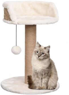 Kattenboom met mandje 49 cm zeegras Beige