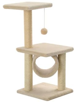 Kattenkrabpaal met sisal krabpalen 65 cm beige