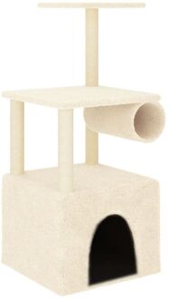 Kattenmeubel met sisal krabpalen 109,5 cm crèmekleurig