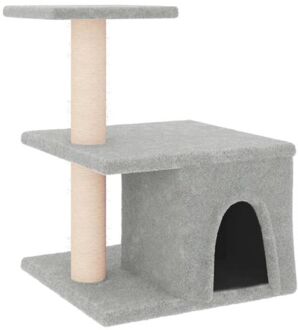 Kattenmeubel met sisal krabpalen 48 cm lichtgrijs Multikleur