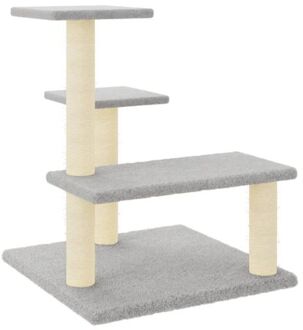 Kattenmeubel met sisal krabpalen 61 cm lichtgrijs Multikleur