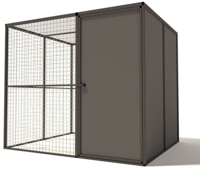 Kattenren met sluis - Aluminium - Antraciet - 206x176x178 cm