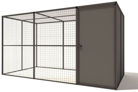 Kattenren met sluis - Aluminium - Antraciet - 328x176x178 cm