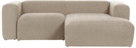 Kave Home 2 persoonsbank Blok met chaise longue rechts van beige 240 cm