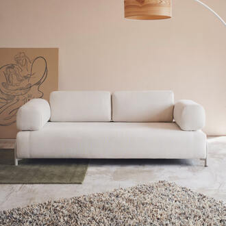 Kave Home 3-zits Bank 'Compo' Chenille, Met armleuning, kleur Beige