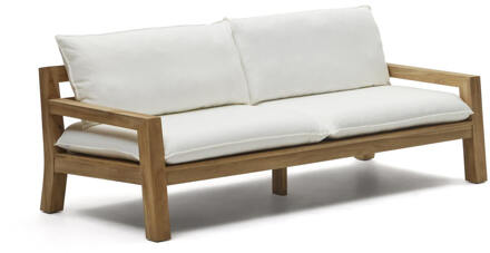 Kave Home 3-zits Bank 'Forcanera' Teakhout Wit