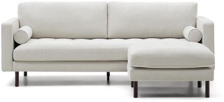 Kave Home 3-zits Loungebank 'Debra' Links/Rechts, Chenille, kleur Beige Zwart