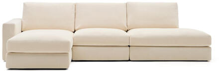 Kave Home 5-zits Loungebank 'Alea' Links, kleur Ecru