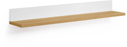 Kave Home Abilen wandplank in eiken fineer wit gelakt 80 x 15 cm FSC Bruin, Wit