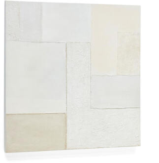 Kave Home Abstract doek Pineda wit 95 x 95 cm