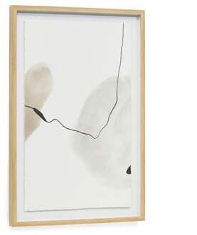 Kave Home Abstract schilderij Torroella wit, bruin en grijs 60 x 90 Multicolor