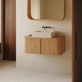 Kave Home Badkamermeubel 'Salaya' Essen, 90cm (excl. waskom)
