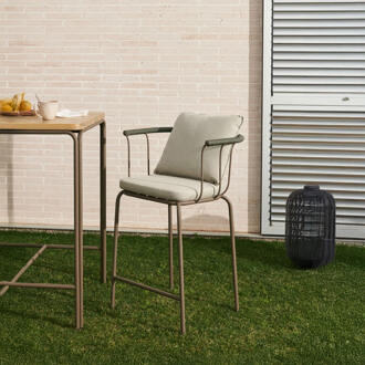 Kave Home Barkruk 'Salguer' Gevlochten touw en staal, kleur Beige (zithoogte 66cm)