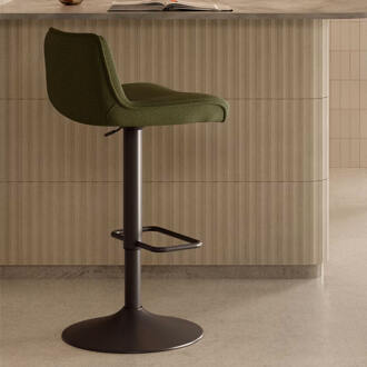 Kave Home Barkruk 'Zend' Chenille, kleur Groen