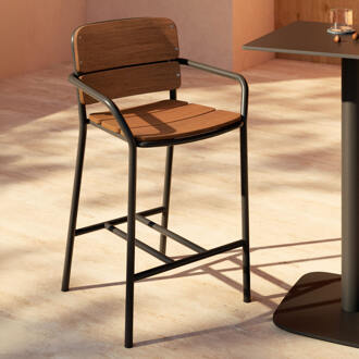 Kave Home Barstoel 'Algueret' Eucalyptushout (zithoogte 66cm) Naturel