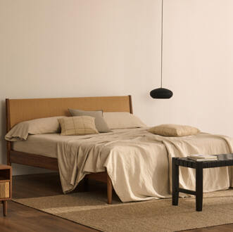 Kave Home Bed 'Elan' Notenhout, 160 x 200cm - 160 x 200 cm