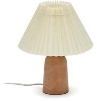 Kave Home Benicarlo tafellamp in hout met een natuurlijke, beige