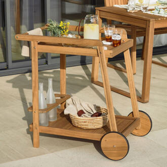 Kave Home Bijzettafel/Trolley 'Felisa' 55 x 73cm, kleur Naturel