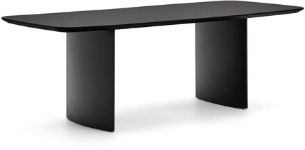 Kave Home Deens Ovale Eettafel 'Litto' MDF, 200 x 100cm, kleur Zwart - 200 x 100 cm