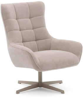 Kave Home Draaifauteuil 'Teryl' Chenille, kleur Beige