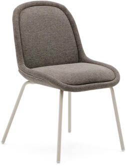 Kave Home Eetkamerstoel 'Aimin' Chenille, kleur Bruin