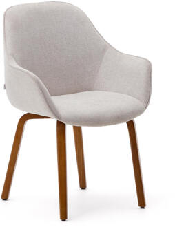 Kave Home Eetkamerstoel 'Aleli' Chenille, kleur Beige
