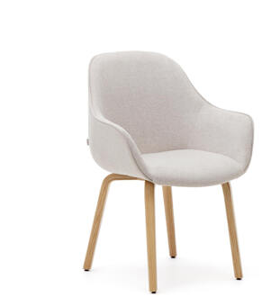 Kave Home Eetkamerstoel 'Aleli' Chenille, kleur Beige