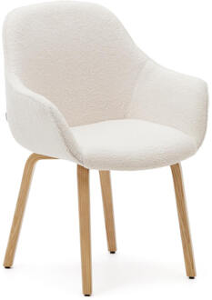 Kave Home Eetkamerstoel 'Aleli' Teddy, kleur Wit