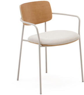 Kave Home Eetkamerstoel 'Maureen' Eiken, kleur Beige