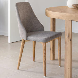 Kave Home Eetkamerstoel 'Rosie' Chenille, kleur Bruin