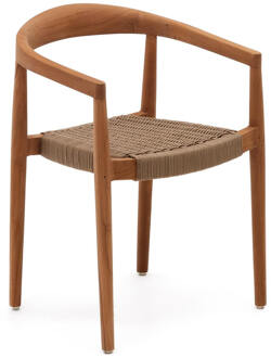 Kave Home Eetkamerstoel 'Ydalia' Teakhout, kleur Beige/Naturel Beige / Naturel