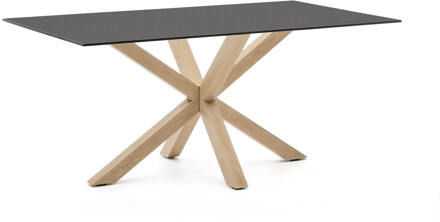 Kave Home Eettafel 'Argo' Glas, 160 x 90cm, kleur Naturel - 160 x 90 cm
