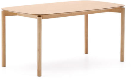 Kave Home Eettafel 'Indara' Essen en rubberhout, 160 x 90cm Naturel - 160 x 90 cm