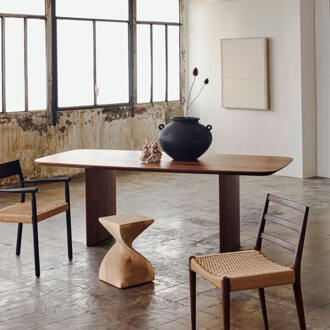 Kave Home Eettafel 'Litto' Deens ovaal, Walnoot, 200 x 100cm - 200 x 100 cm