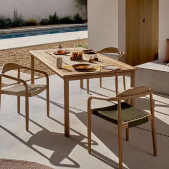 Kave Home Eettafel 'Sori' Acaciahout, 200 x 100cm Naturel - 200 x 100 cm