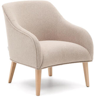 Kave Home Fauteuil 'Bobly' Naturel poot, kleur Beige