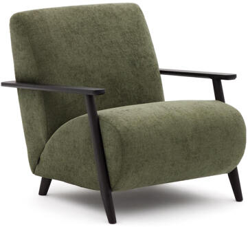 Kave Home Fauteuil 'Meghan' Chenille, kleur Groen/Zwart