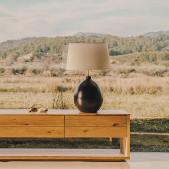 Kave Home Foixa metalen tafellamp in zwarte afwerking